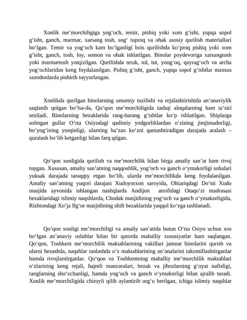 Xonliklar Davri Me’morchilik 3