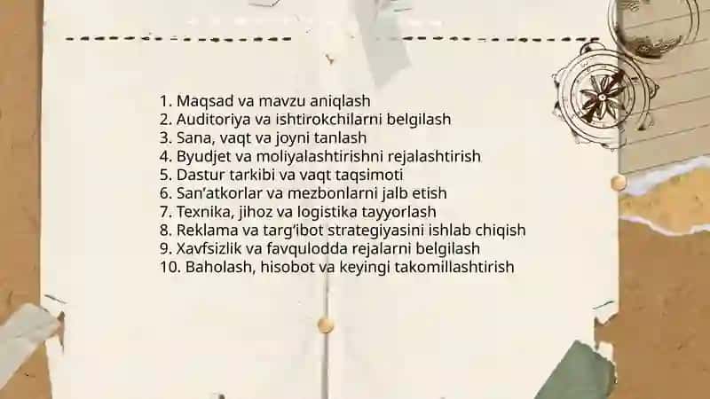 Madaniyat tadbirlarini tashkil etish 3
