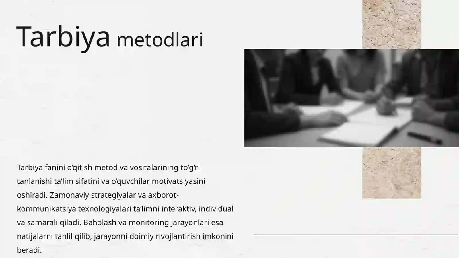 Tarbiya fanini o'qitish metod va vositalari 3