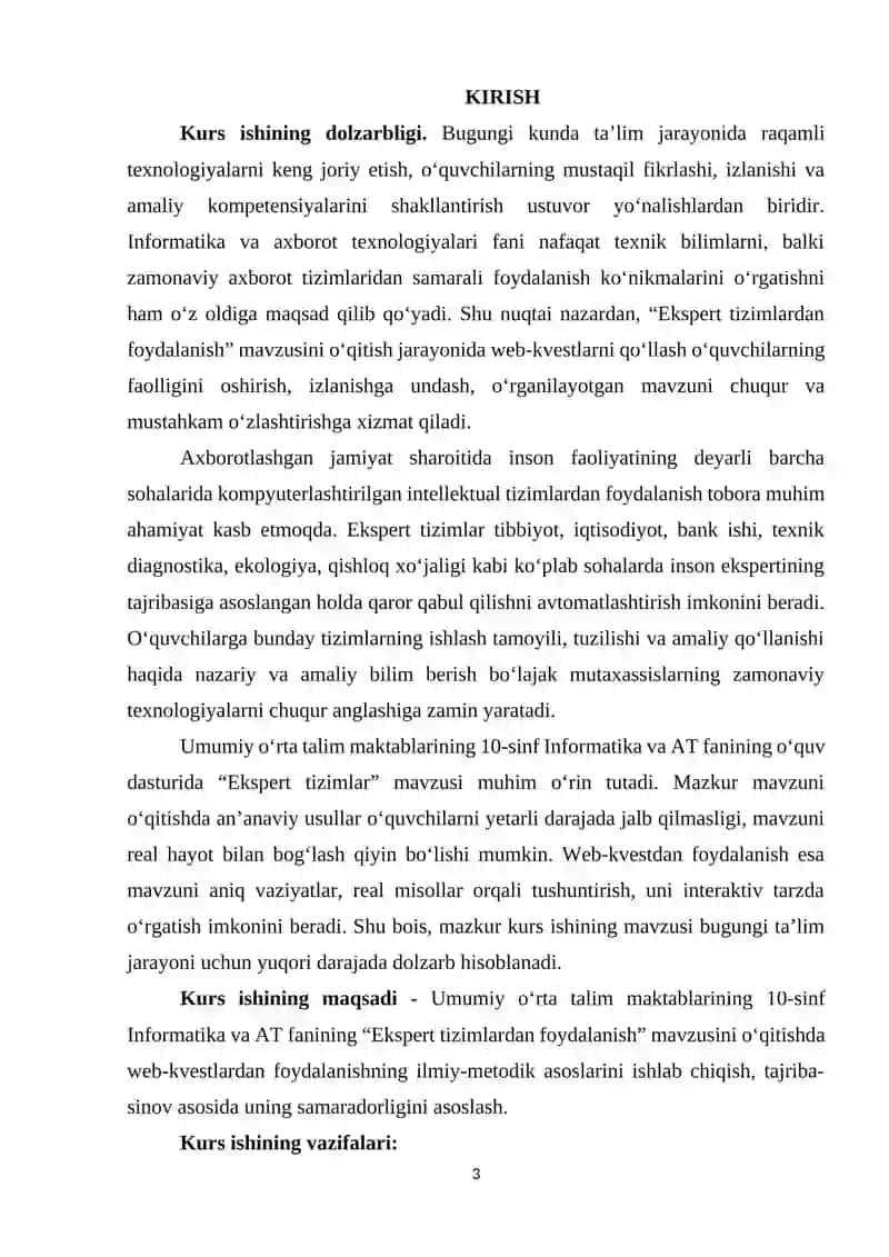Ekspert tizimlardan foydalanish 3