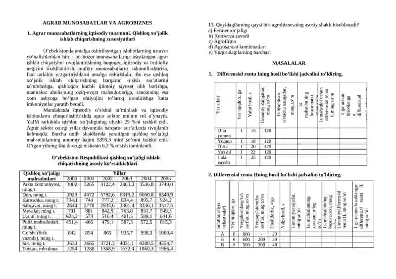 Agrar Munosabatlar va Agrobiznes 3