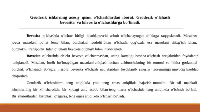 Geodeziya sohasida qo'llanma 3