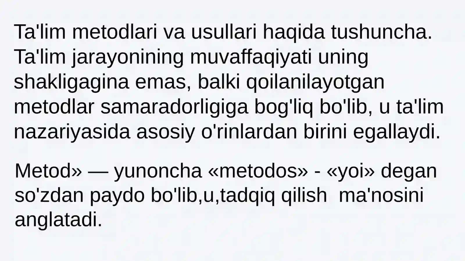 Ta'lim metodlari haqida slayd 3