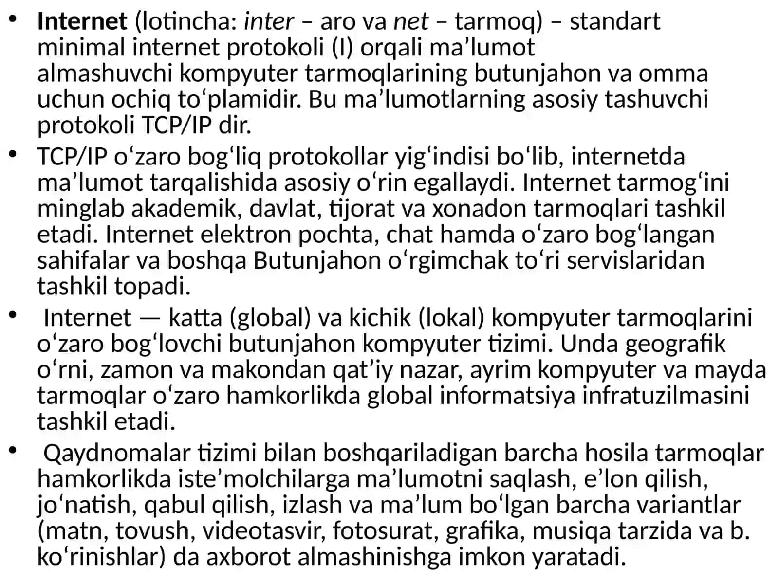 Iqtisodiyotda axborot kommunikatsion texnologiyalar va tizimlar fanidan tayyorlagan mustaqil ishi 3