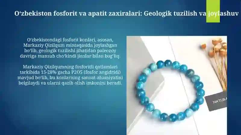 Oʻzbekistonda fosforit va apatitlarning zaxiralari 3