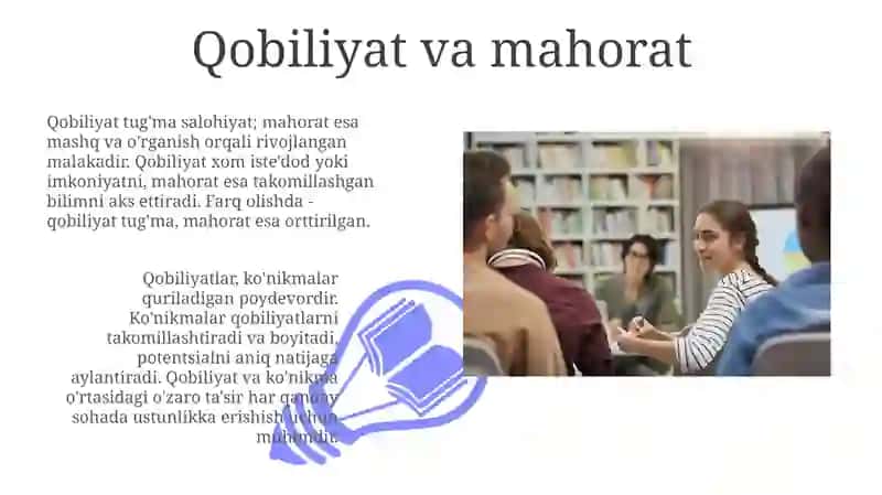 Qobiliyat va mahorat 3