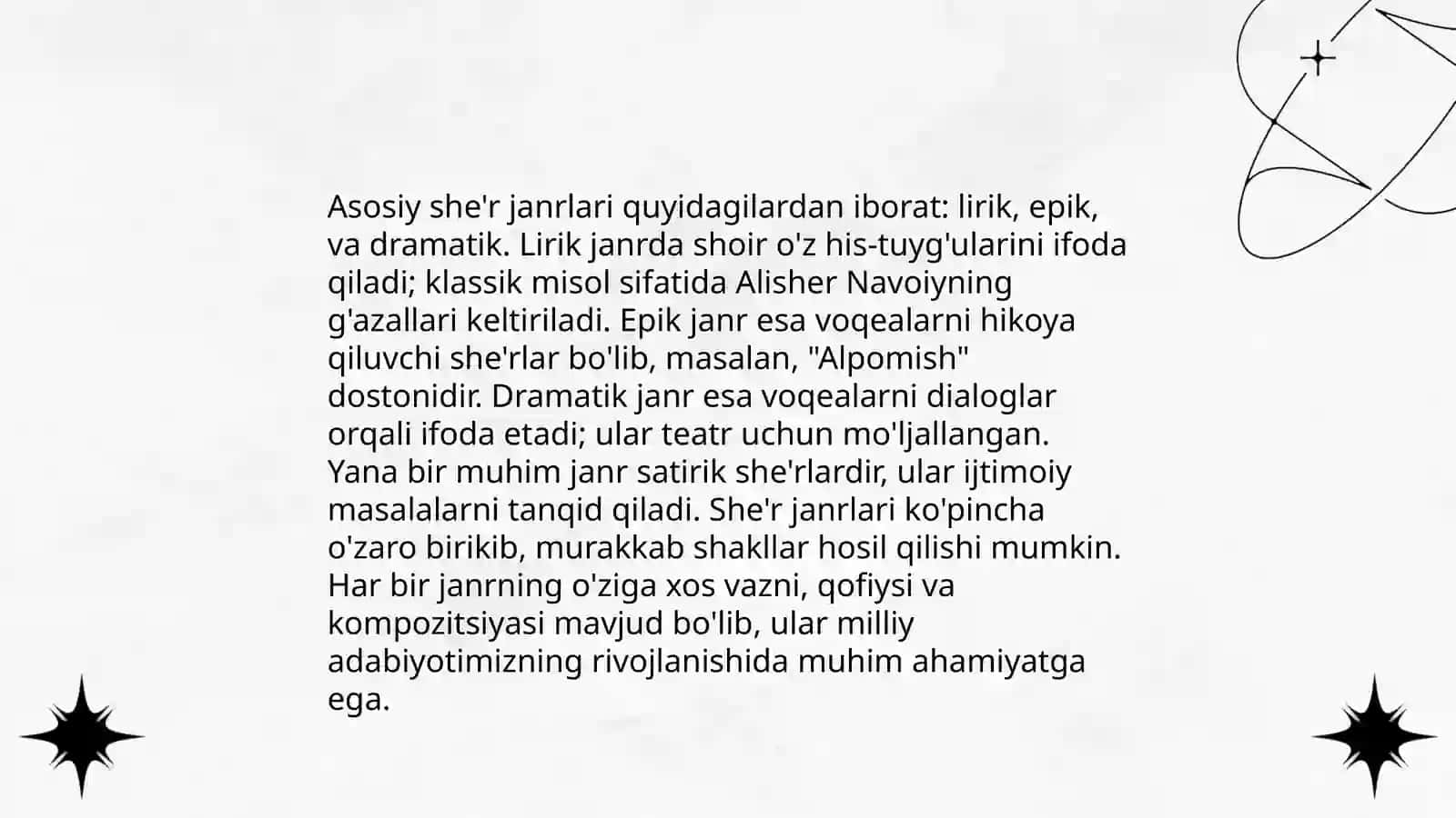 Asosiy she'r janrlari 3