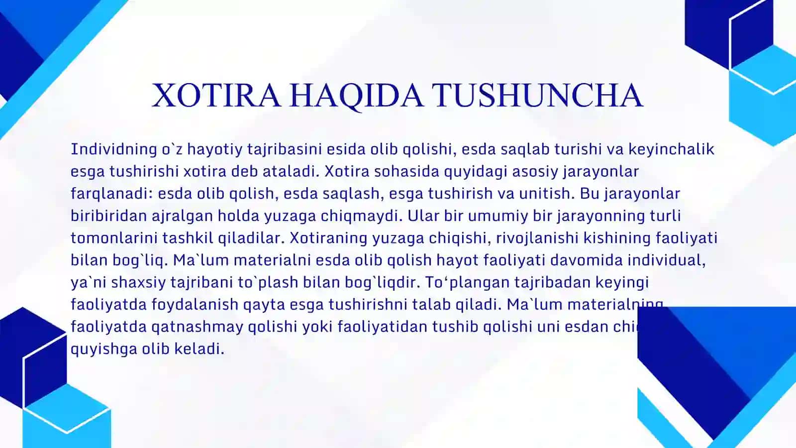 Xotira haqida tushuncha 3