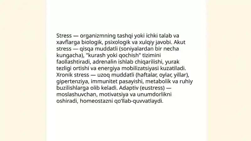 Stress va uning sog’liqqa ta’siri 3