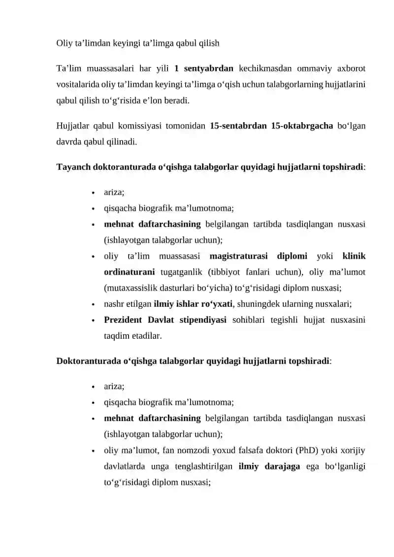 Oliy ta'limdan keyingi ta'lim 3