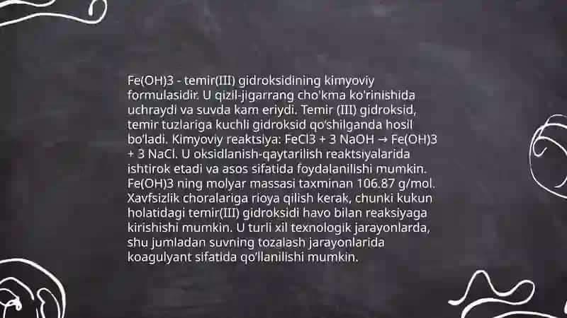Fe(OH)3 mitsella tuzilishini sxemasi 3