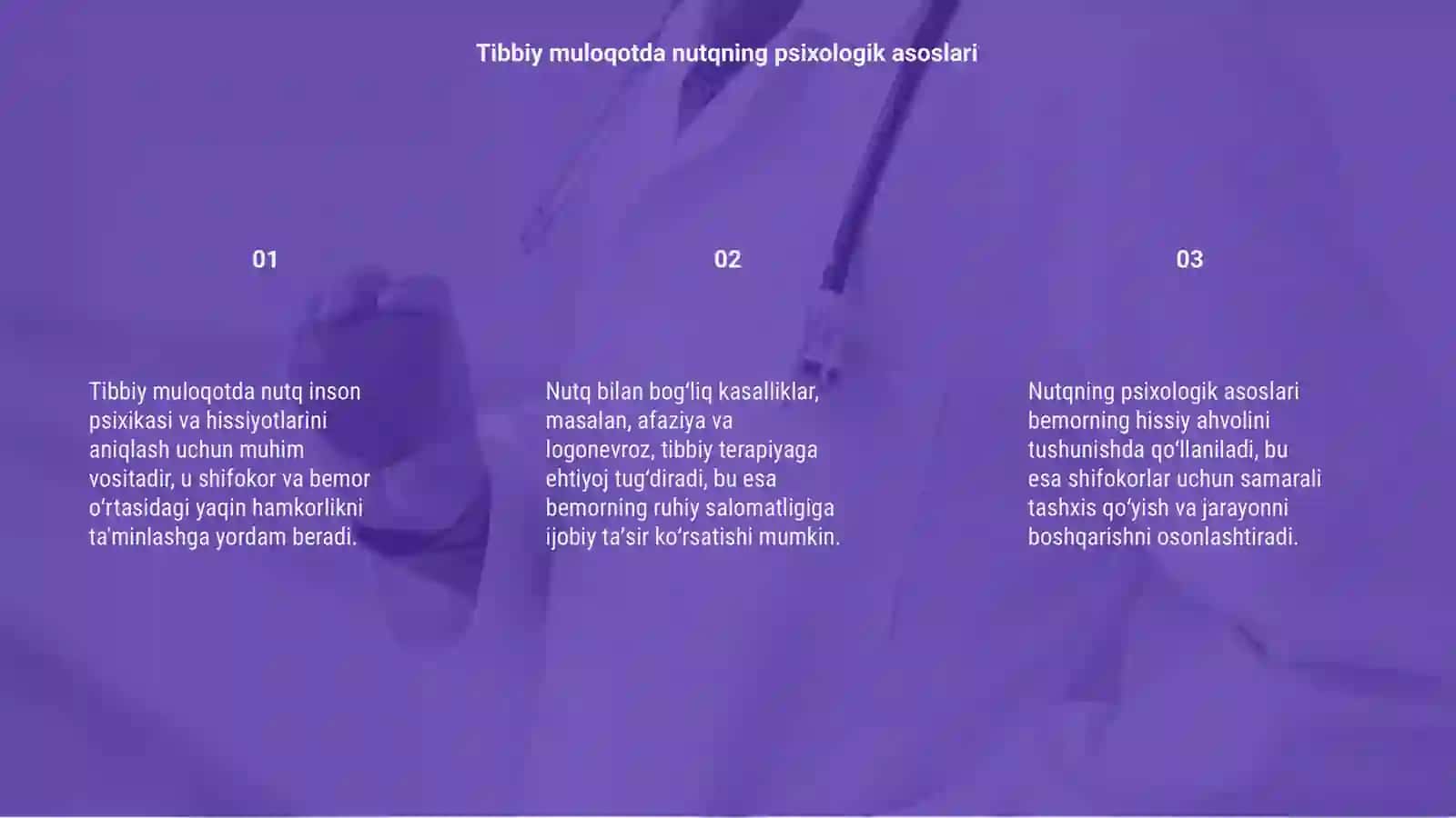 Tibbiy muloqotda nutqning psixologik asoslari 3