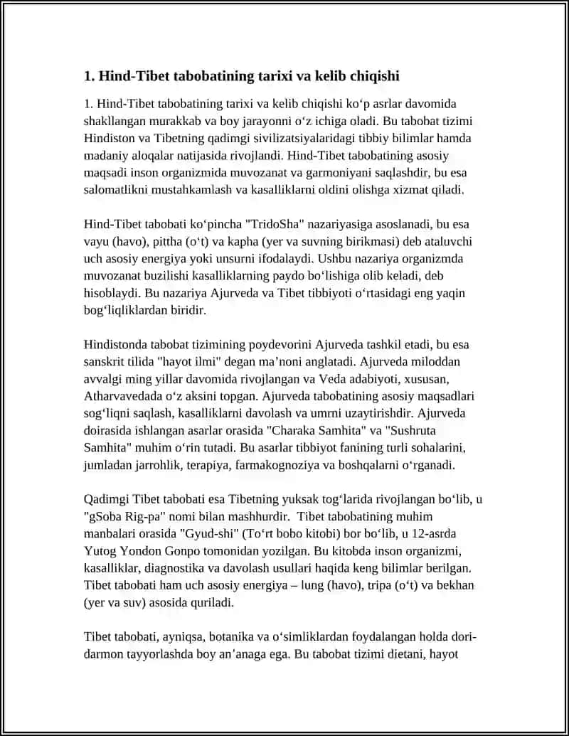 Hind-Tibet Tabobati Haqida Rasmla Kerak Referat 3