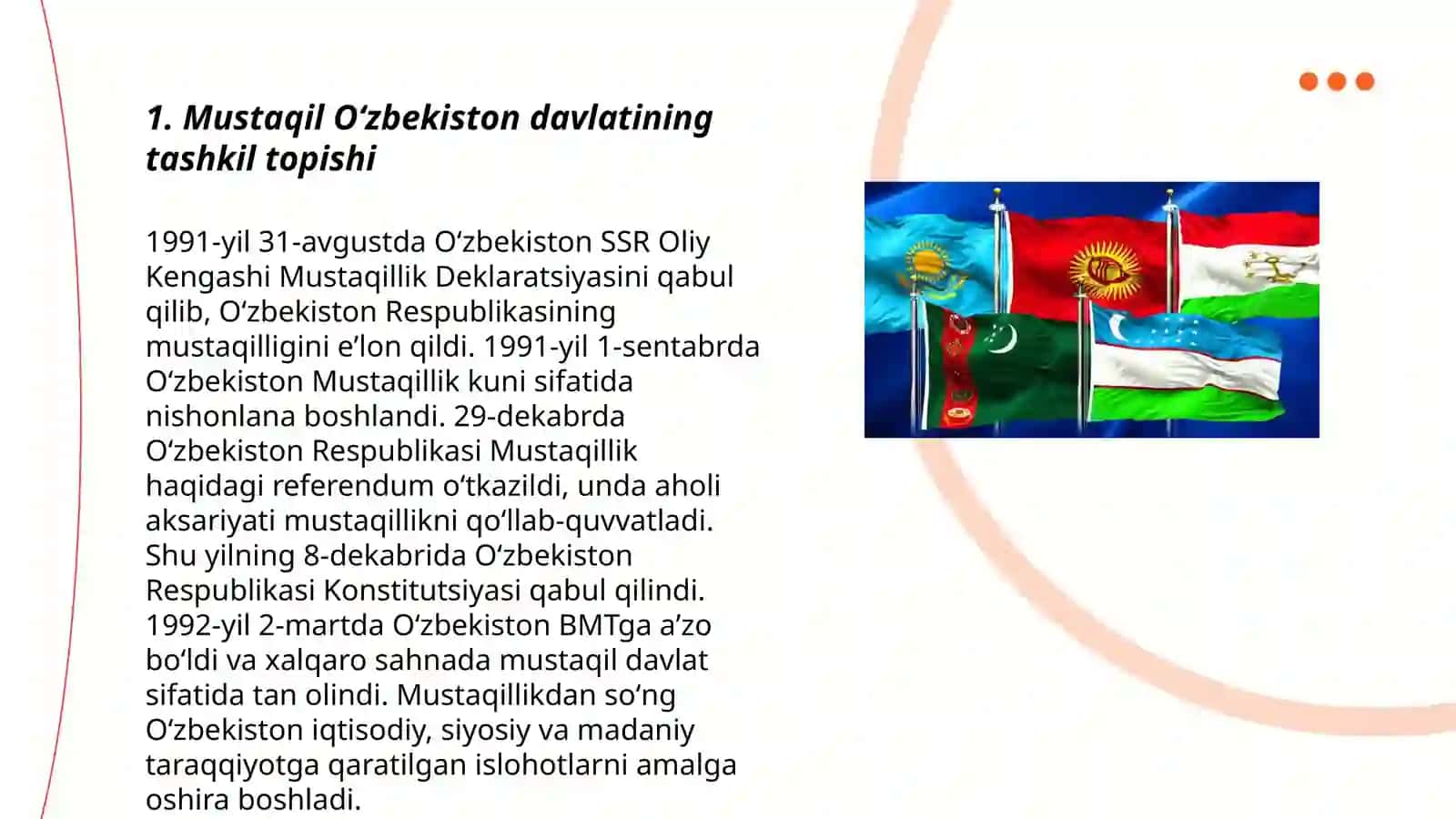 Mustaqil Oʻzbekiston davlati va huquqi 3