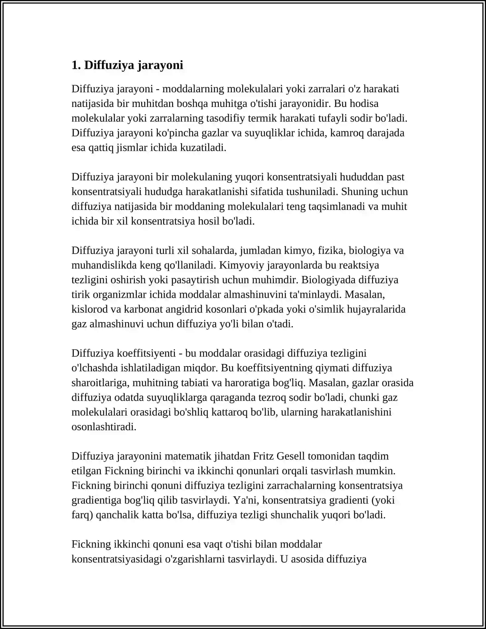 KOʻCHISH HODISALARI.DIFFUZYA 3