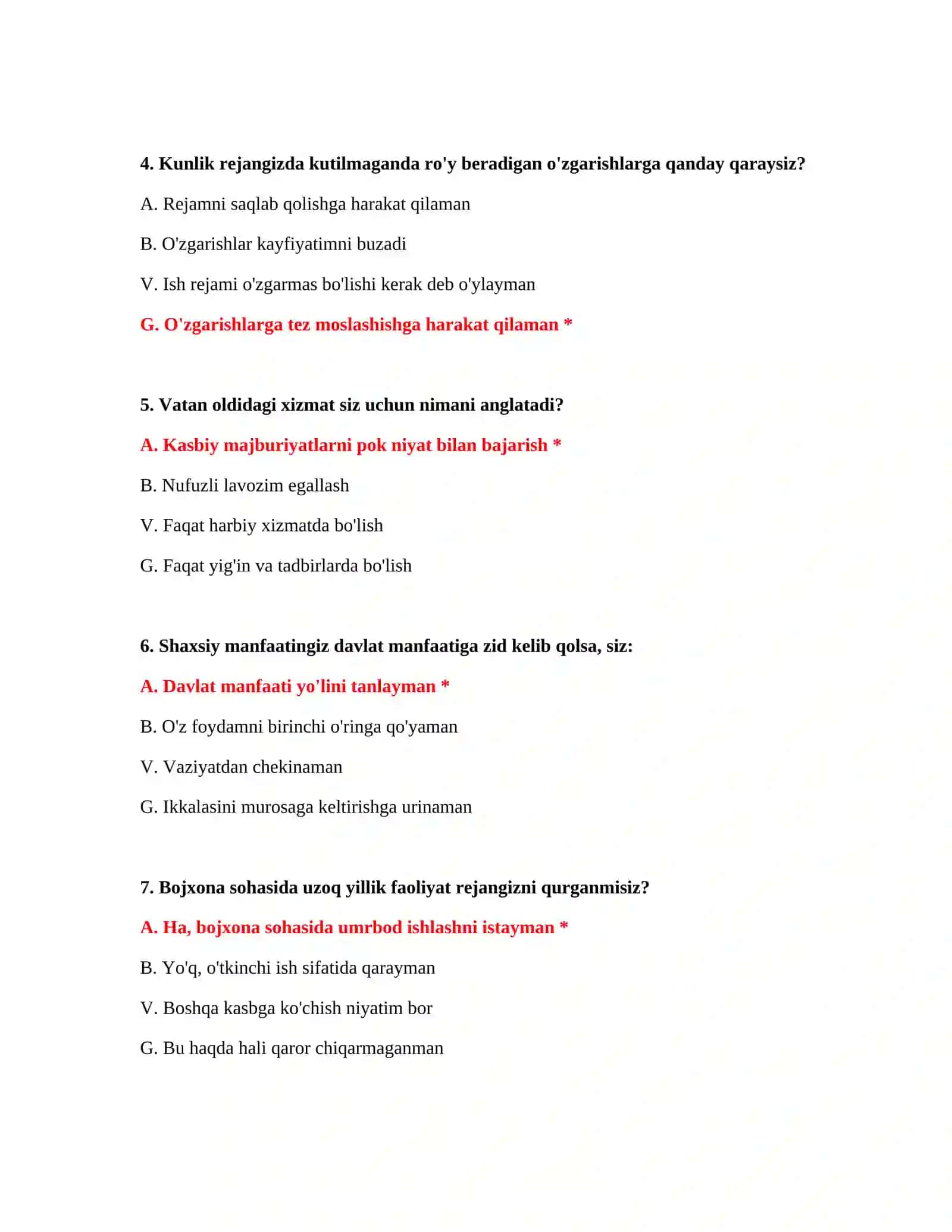 Bojxona mantiqiy test savollari Word 3