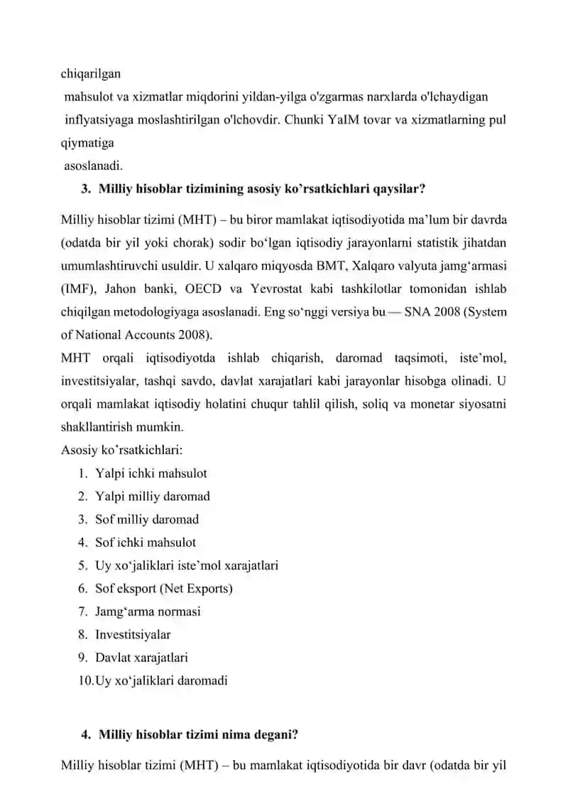 Jahon iqtisodiyoti fanidan savollar toʻplami. 3