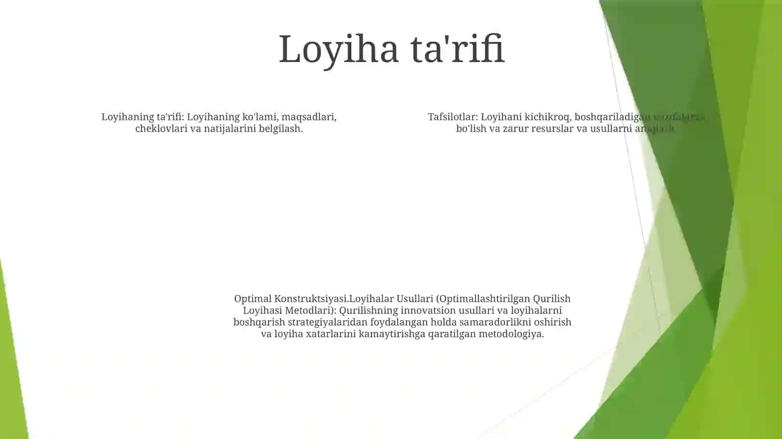 Optimal konstruksiyaning tavsifi 3