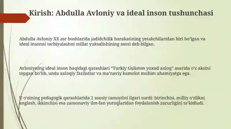 Abdulla Avloniy komil inson haqida qarashlari 3