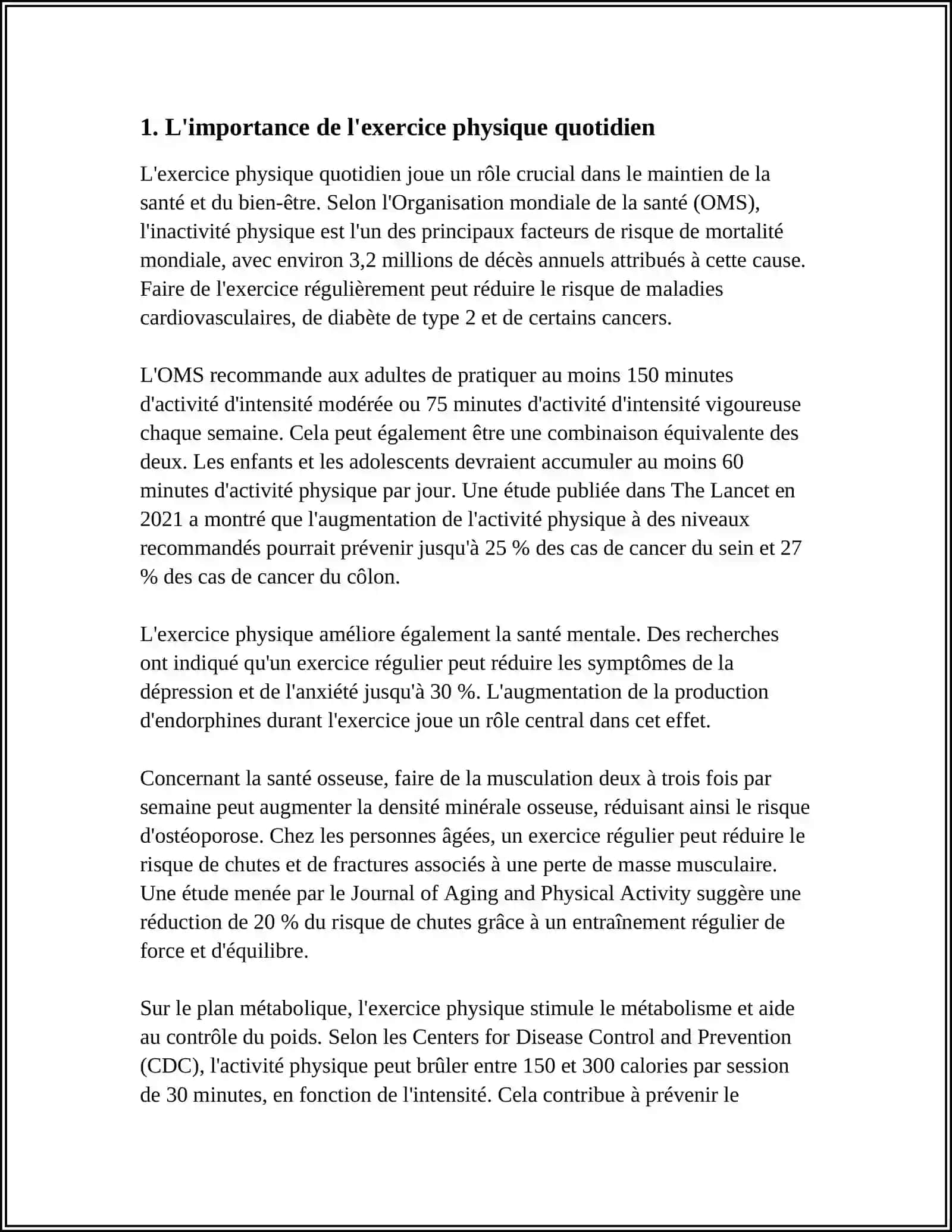 LA SANTE ET LE SPORT 3
