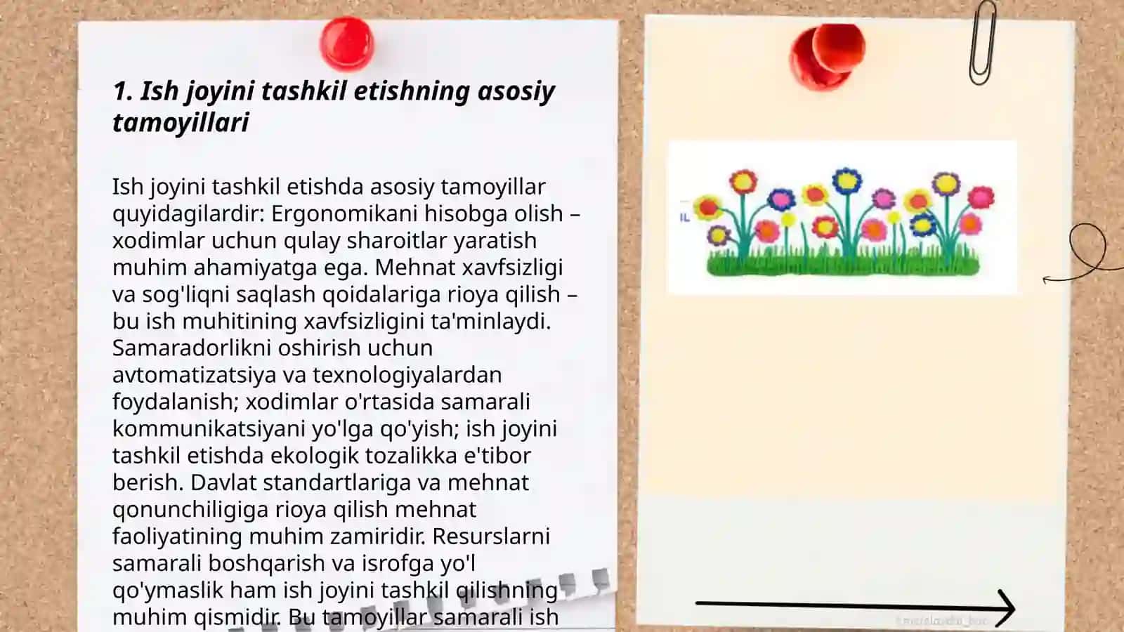 Ish joyini tòĝri tashkil etish 3