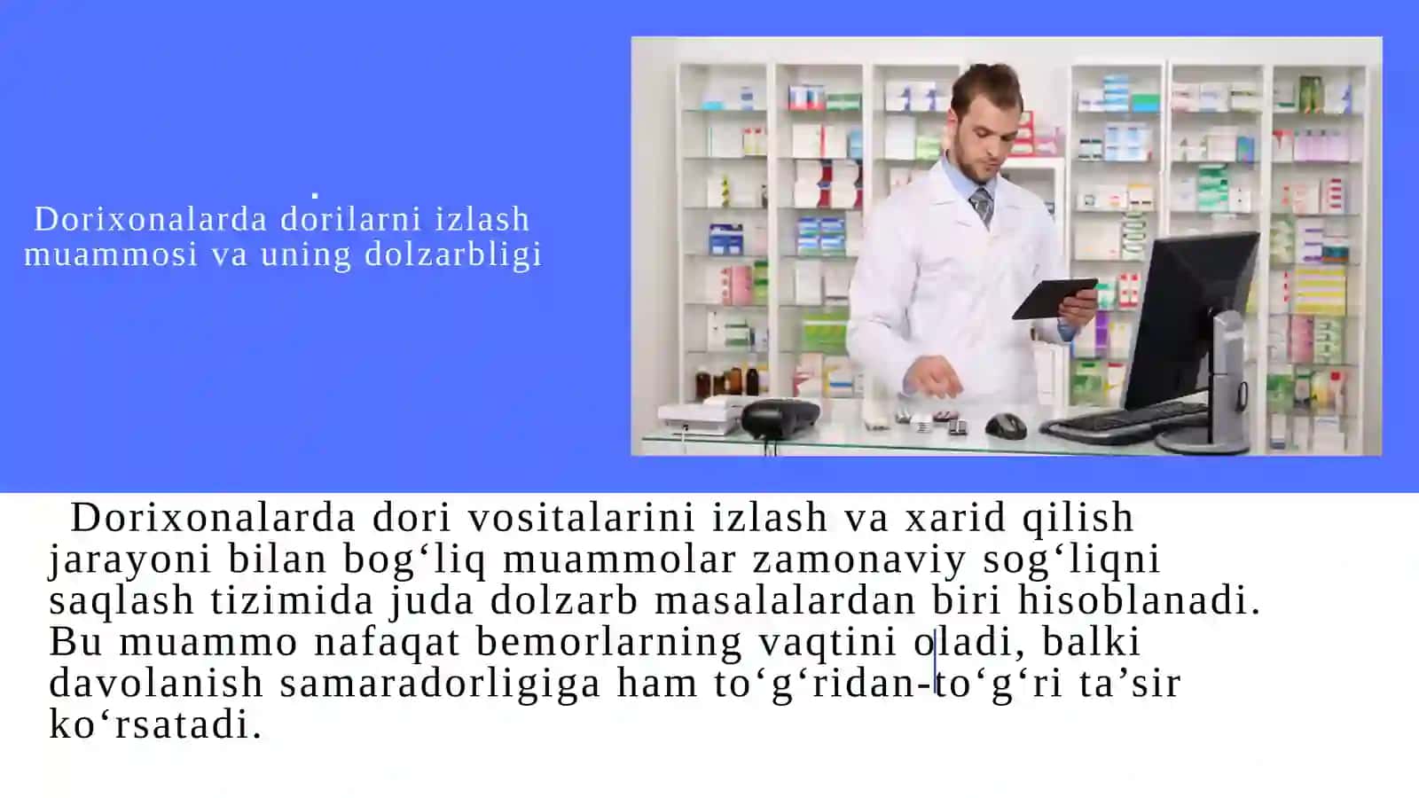 Dorixonalardagi mavjud dorilarni samarali izlash uchun vizual dastur yaratish 3