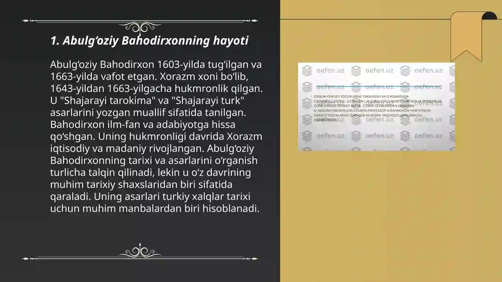 Shajaraiy turk va mo'g'ul Abulg'oziy Baxodirxon 3