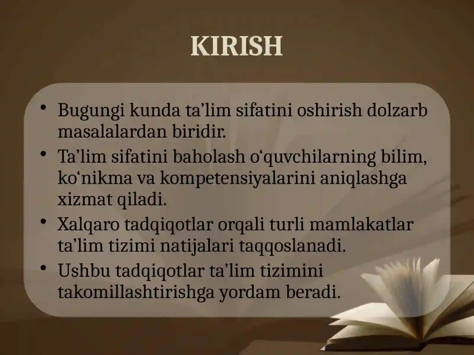 TA’LIM SIFATINI BAHOLASH BO‘YICHA XALQARO TADQIQOTLAR 3