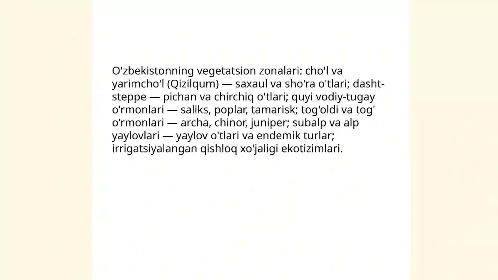 O'zbekistonni o'simlik qoplami 3