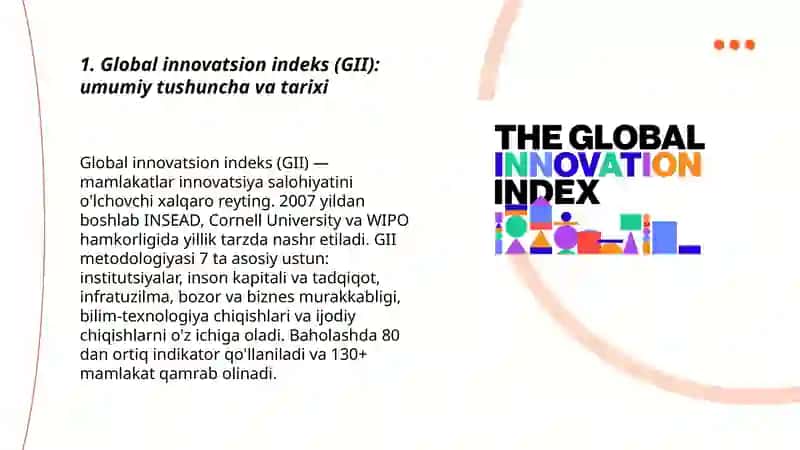Global innovatsion indeks (GII) 3