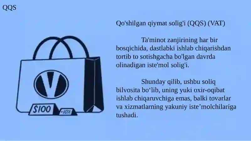 Qo'shilgan qiymat solig'i (QQS) 3