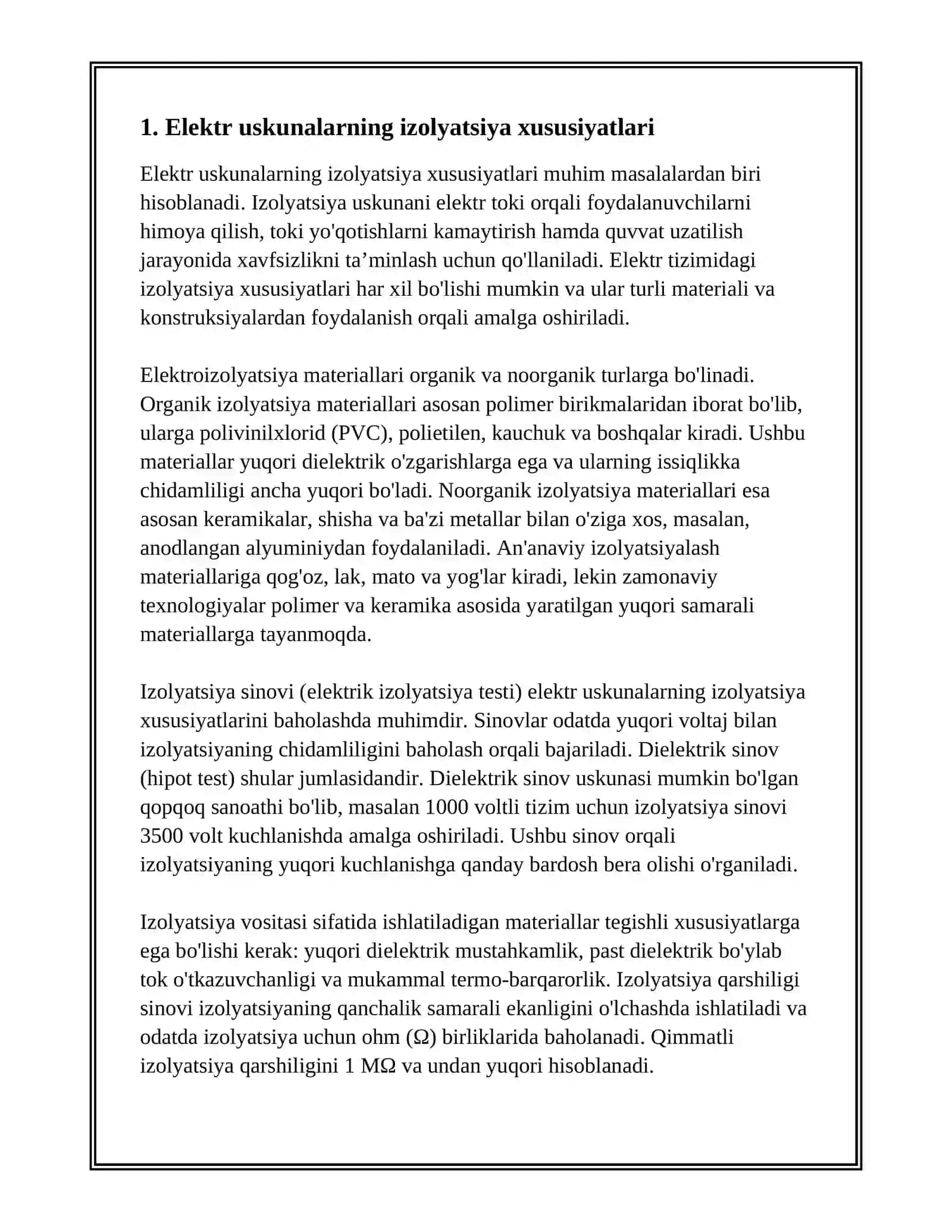 ELEKTR USKUNALARNING MAXSUS XUSUSIYATLARI 3