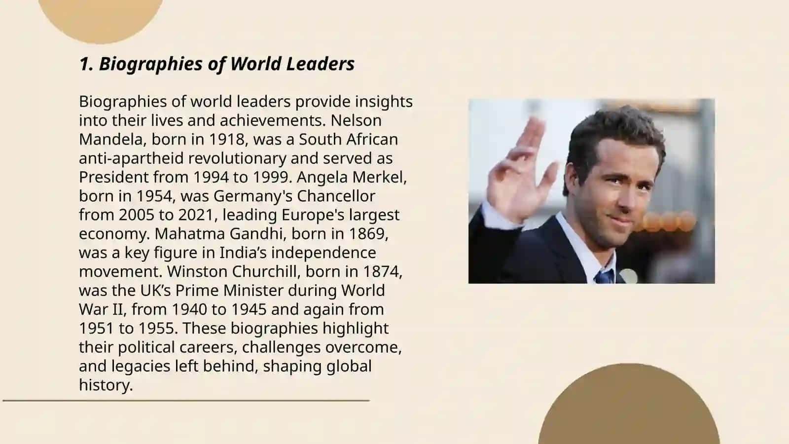 Plan: Biographies of World Leaders 3