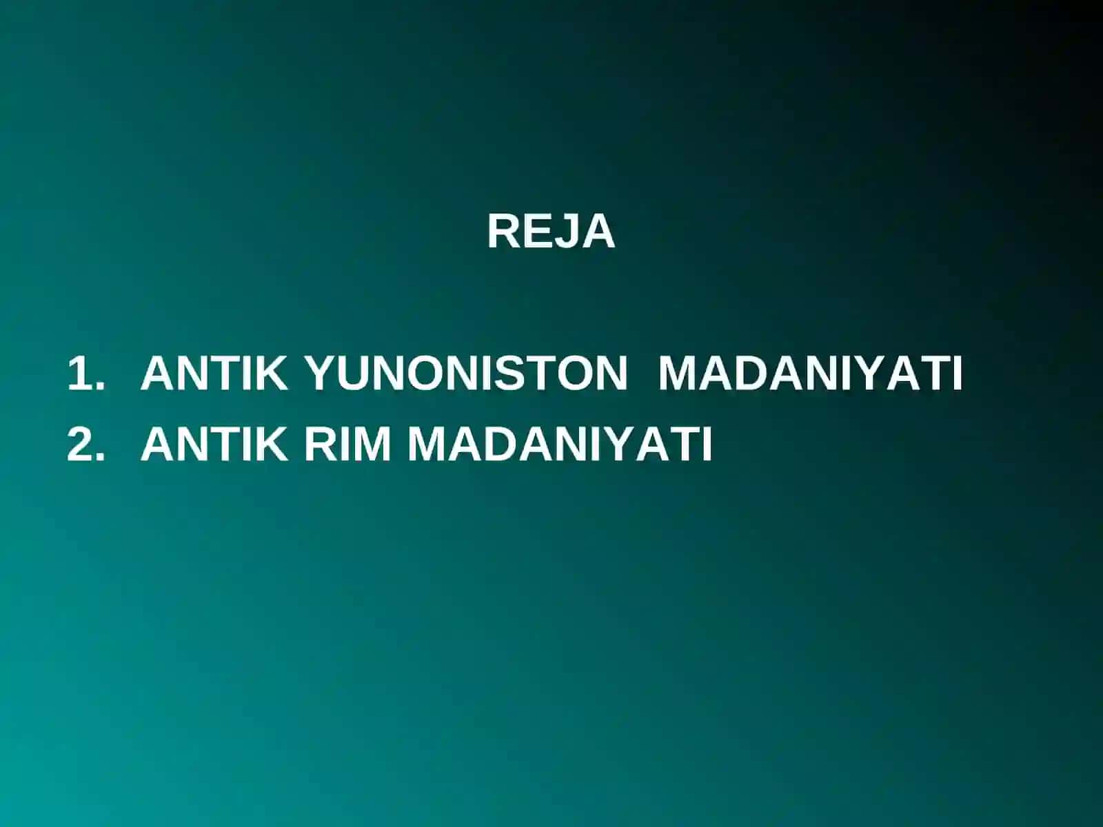 Antik Evropa Madaniyati 3