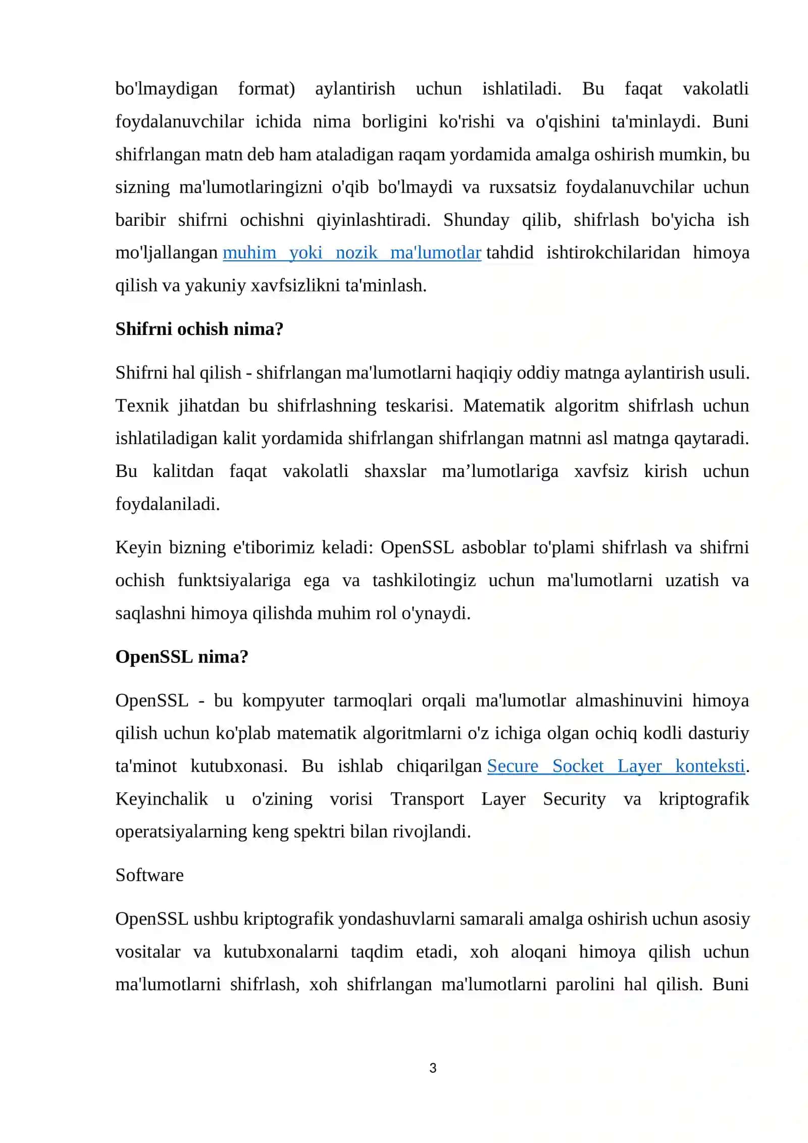 OpenSSL yordamida ochiq kalit shifrlash algoritmlari 3