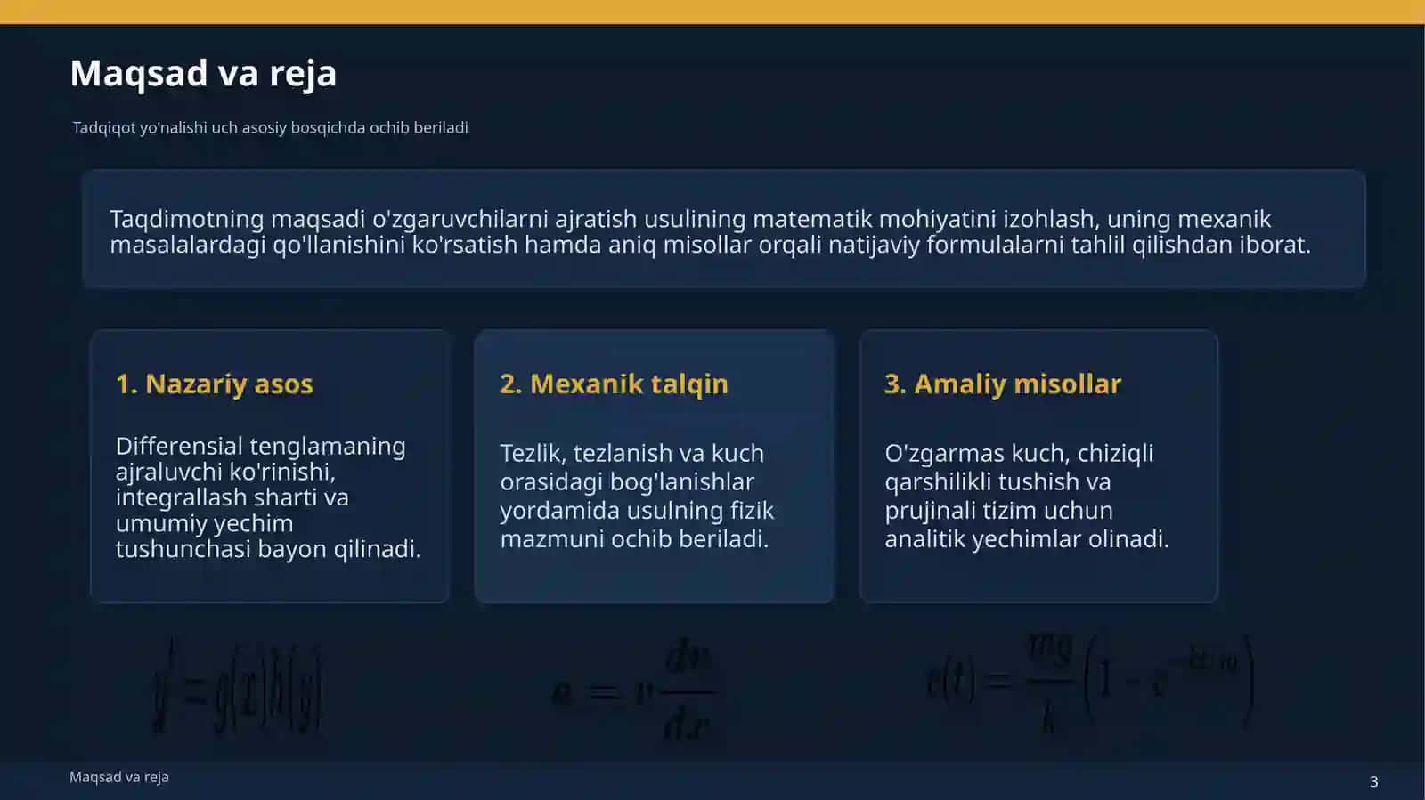 O'zgaruvchilarni ajratish usuli 3