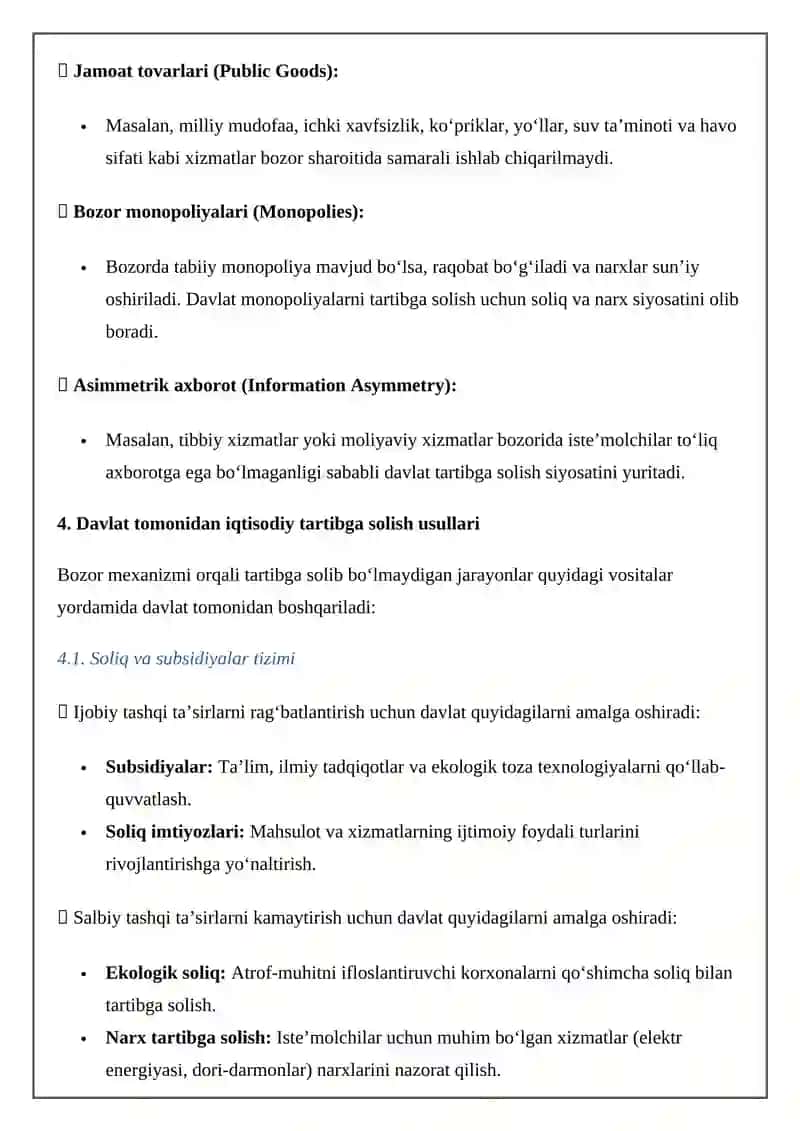 Iqtisodiy tartibga solish jarayonlari 3