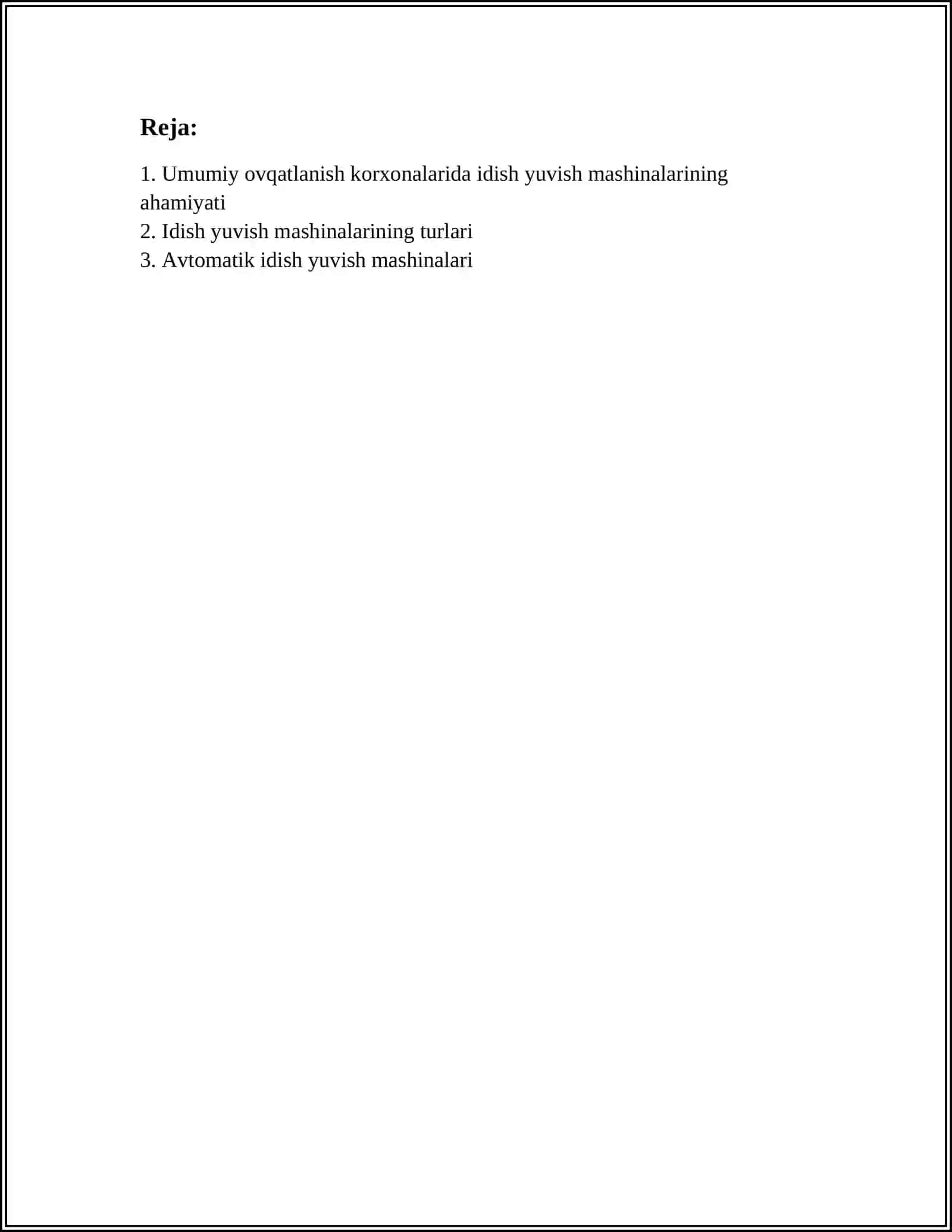 UMUMIY OVQATLANISH KORXONALARIDA IDISH YUVISH MASHINALARINING QO‘LLANILISHI,UNING TURLARI,QURILMANING TEXNIK TAVSIFI 3