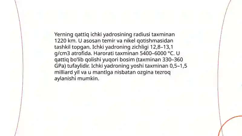 Yerning ichki tuzilishi 3