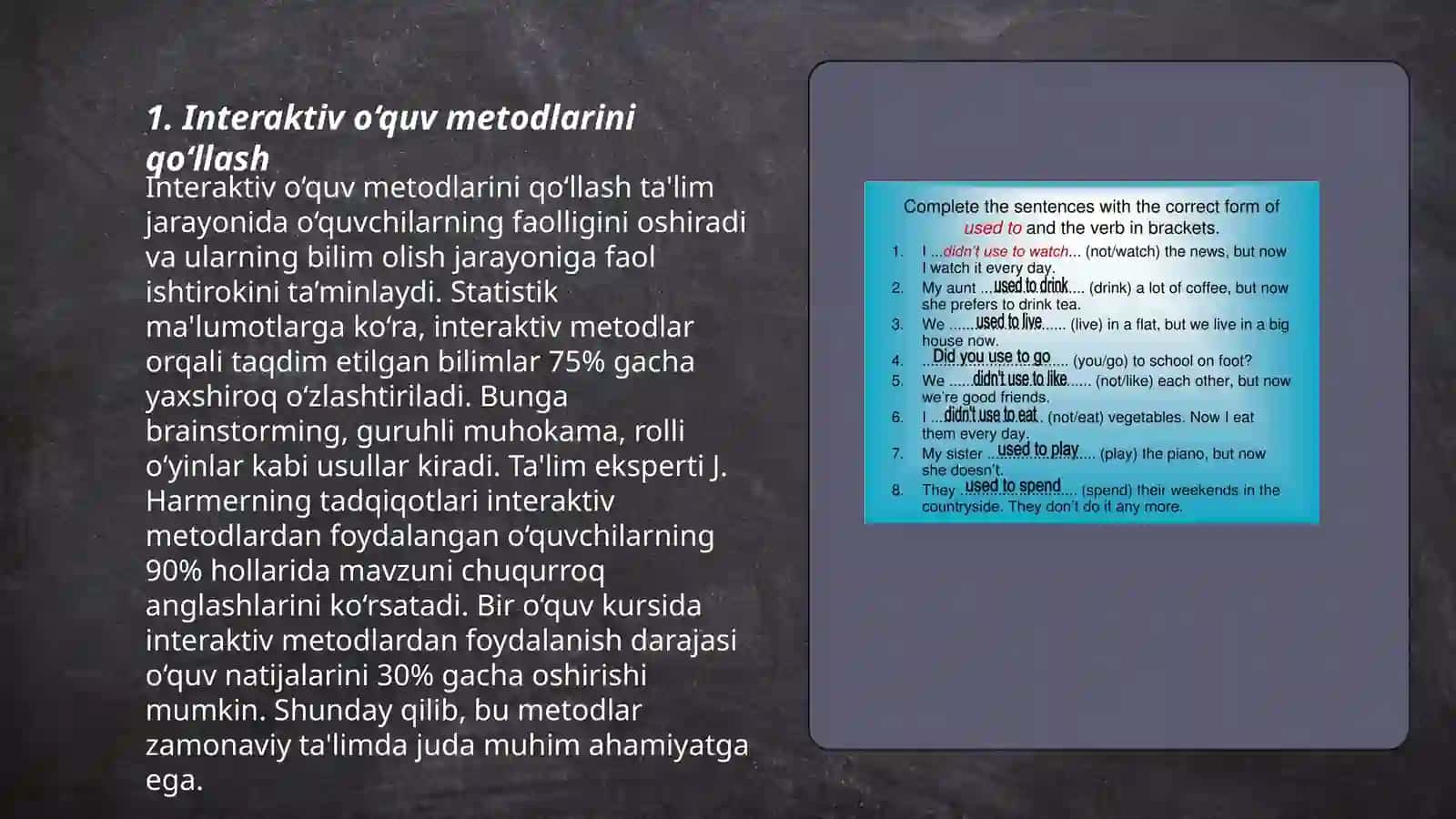 Ta'lim olish jarayonini samarali tashkil etish 3