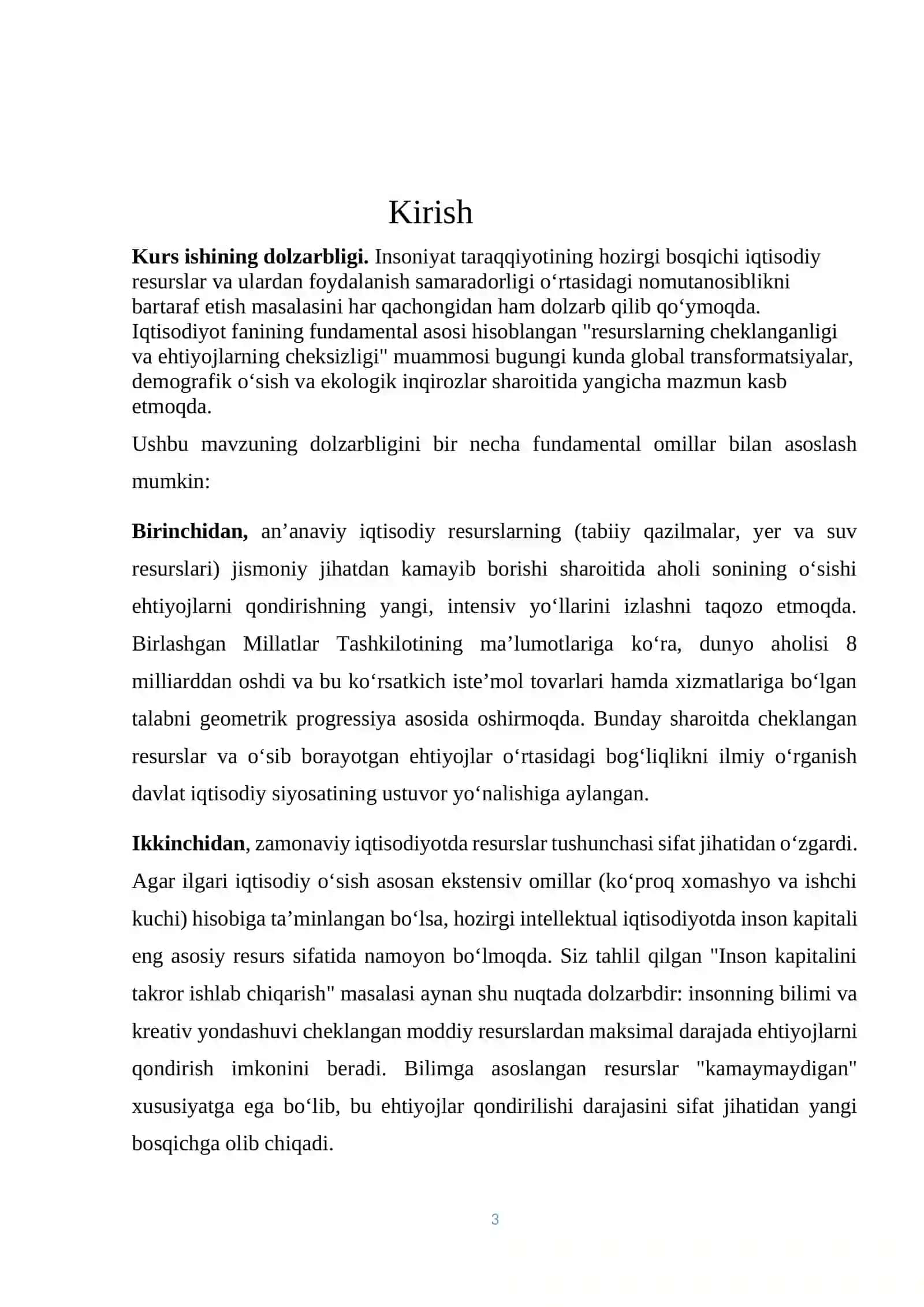 IQTISODIYOT NAZARIYASI KURS ISHI 3