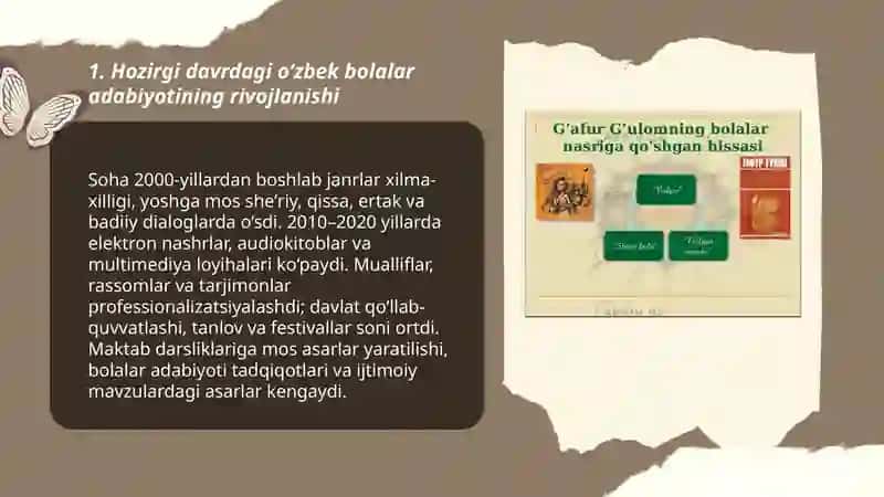 Hozirgi davrdagi oʻzbek bolalar adabiyoti 3