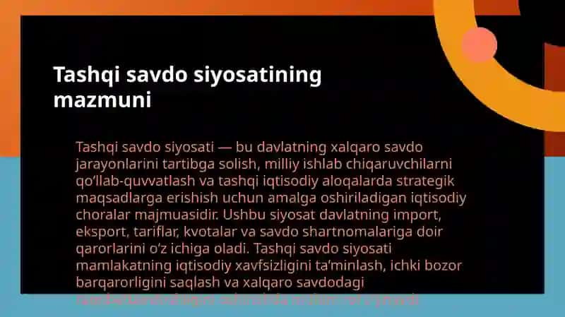 Tashqi savdo siyosati: proteksionizm va erkin savdo 3