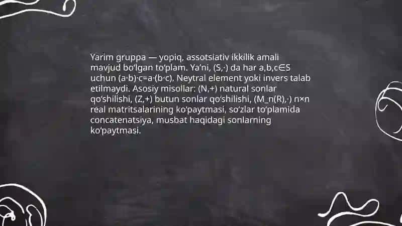 Algebraik sistemalar 3