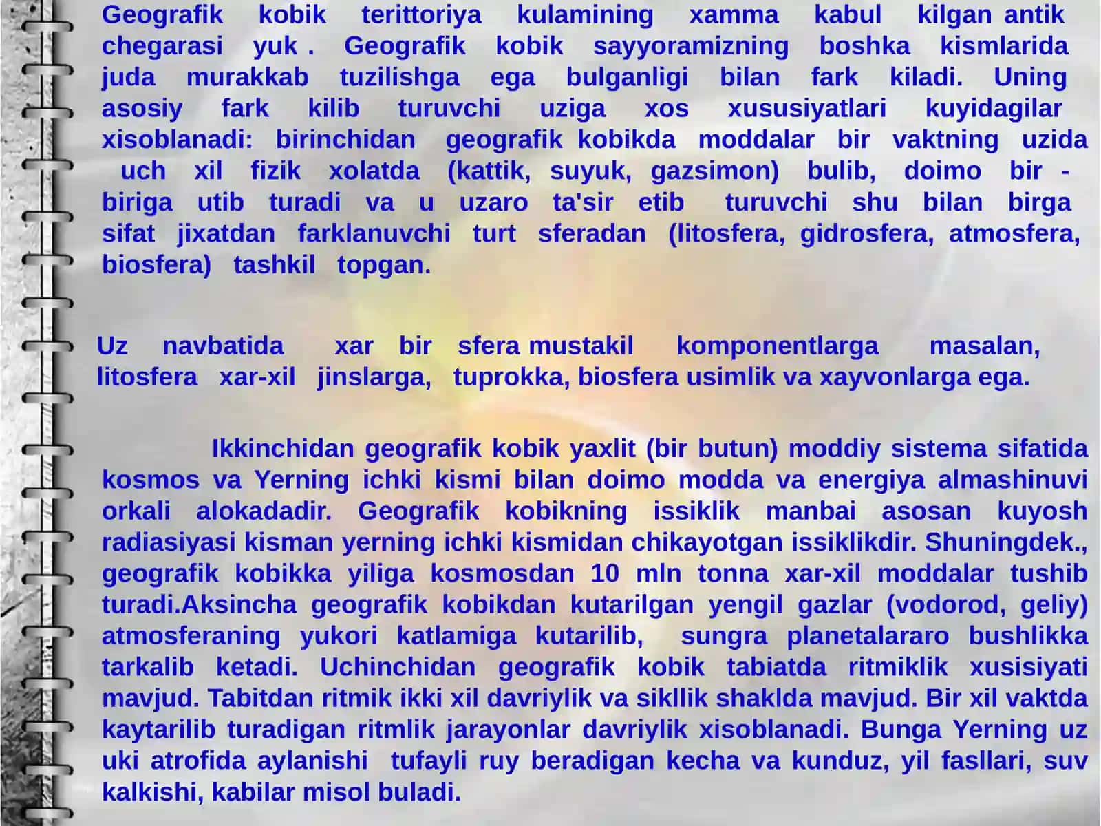 Geografik qobiqning tarkibiy qismlari 3