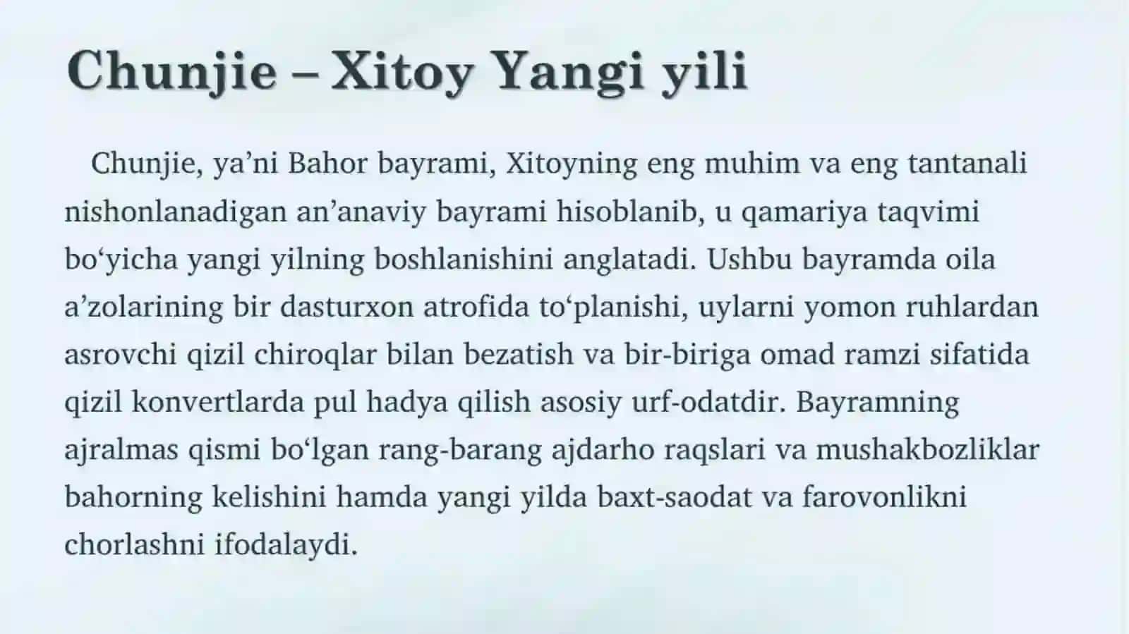 Xitoy urf-odatlari 3
