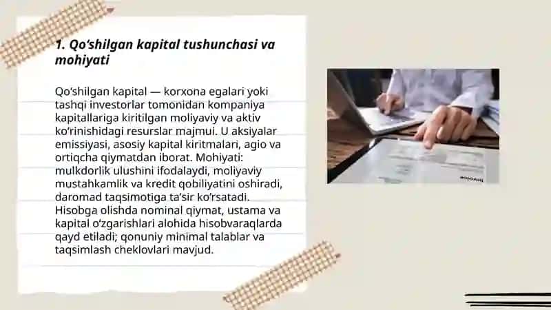 Qo'shilgan kapital hisobi 3