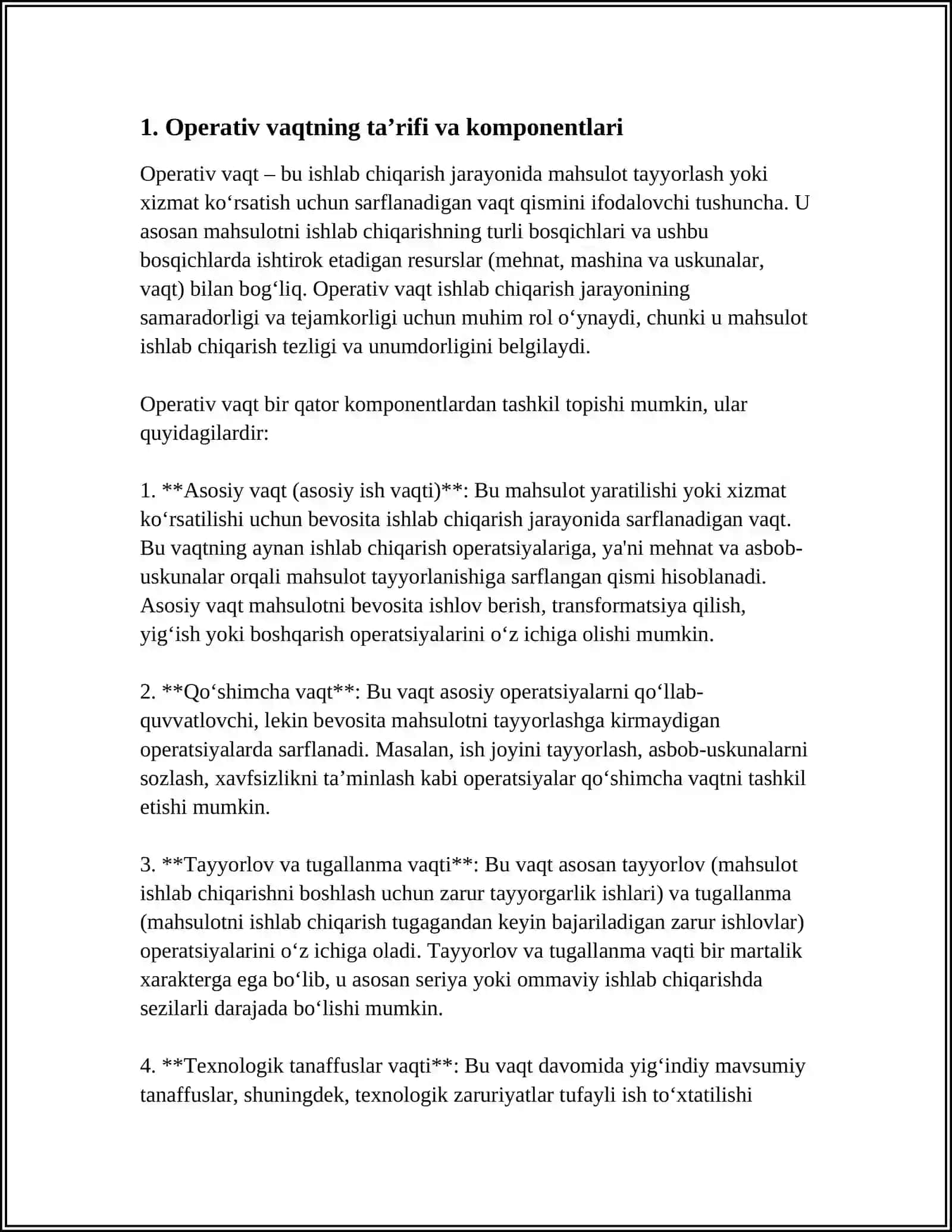 OPERATIV VAQTNING TA’RIFI VA KOMPONENTLARI 3