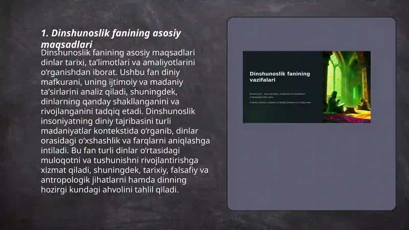 Dinshunoslik fani maqsad va vazifalari 3