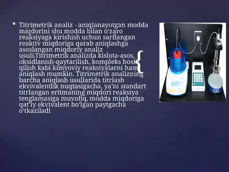 Titrimetriya asoslari. Undagi reaksiyalar va reagentlar 3